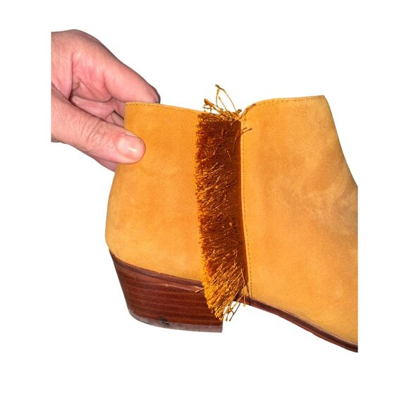 Anthropologie Fringed Booties Suede Ankle Boots Tassel Western Coastal Cowgirl 8 - Picture 7 of 12